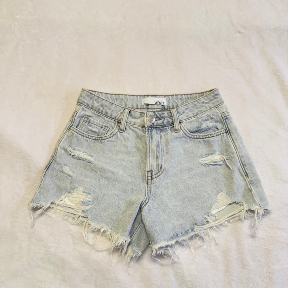 Vervet size XS Light Blue Distressed Denim Shorts